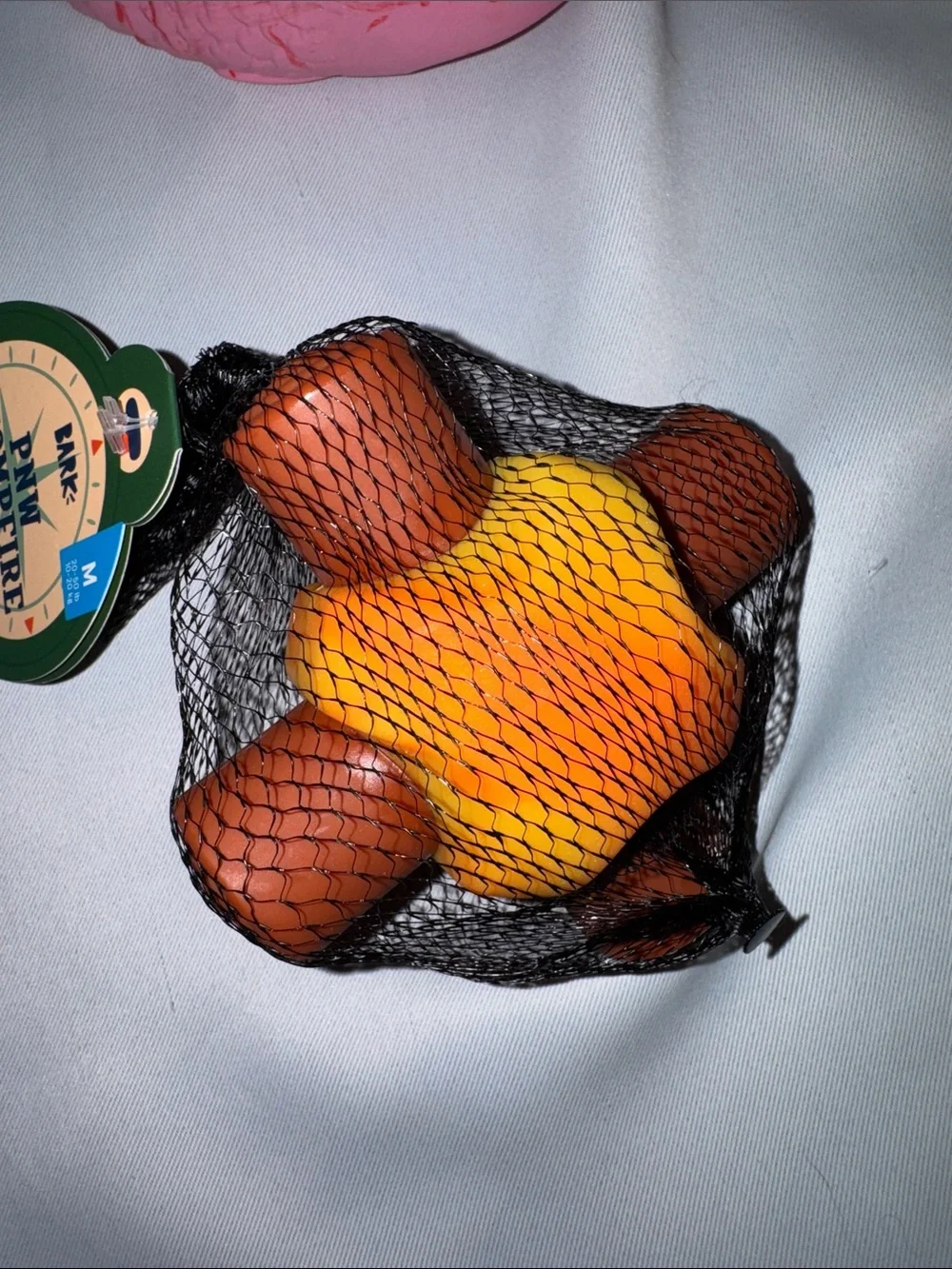 Bark Outdoors Dog Bundle Pink Salmon Fish, Brown Wool Moose & Campfire Dogs Toys